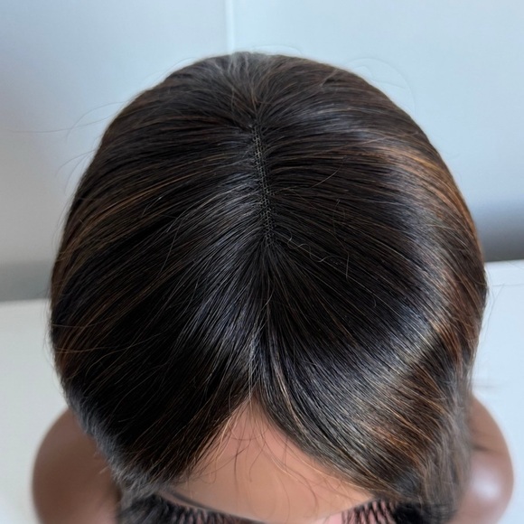 12” Human Hair Topper Clip In Hair Topper Crown Thinning Grey Coverage - Picture 6 of 8